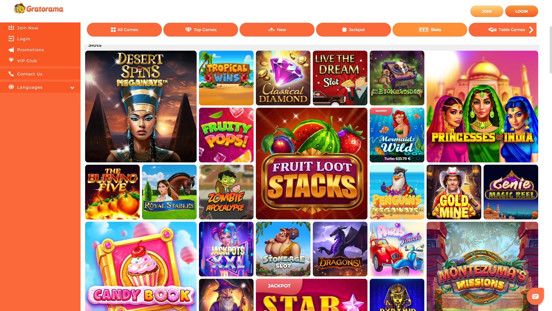 Gratorama Casino screenshot 2