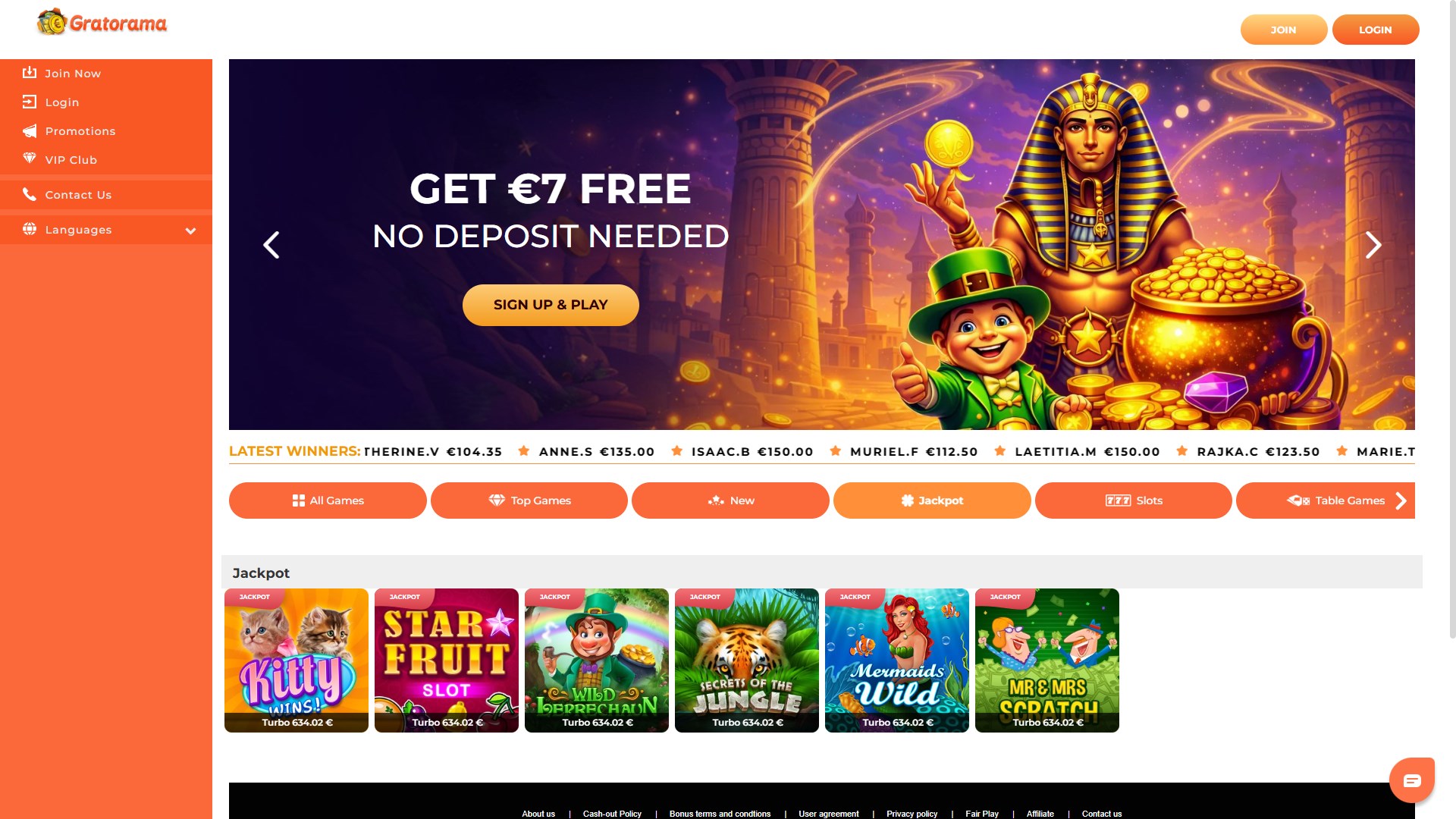 Gratorama Casino screenshot 5